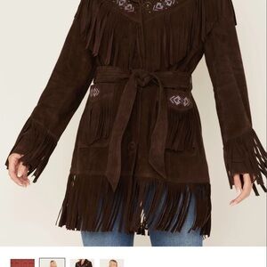 Brown Fringe Women's Jacket